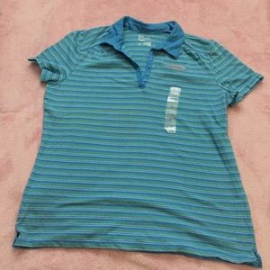 Blue Green Striped Polo